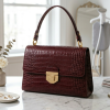 Bella Croc-Texture Shoulder Bag